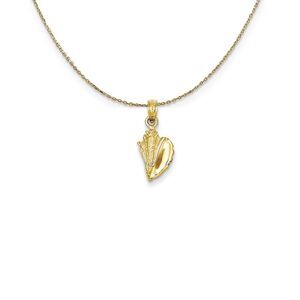 14k Yellow Gold Polished Conch Shell Necklace - 24 Inch